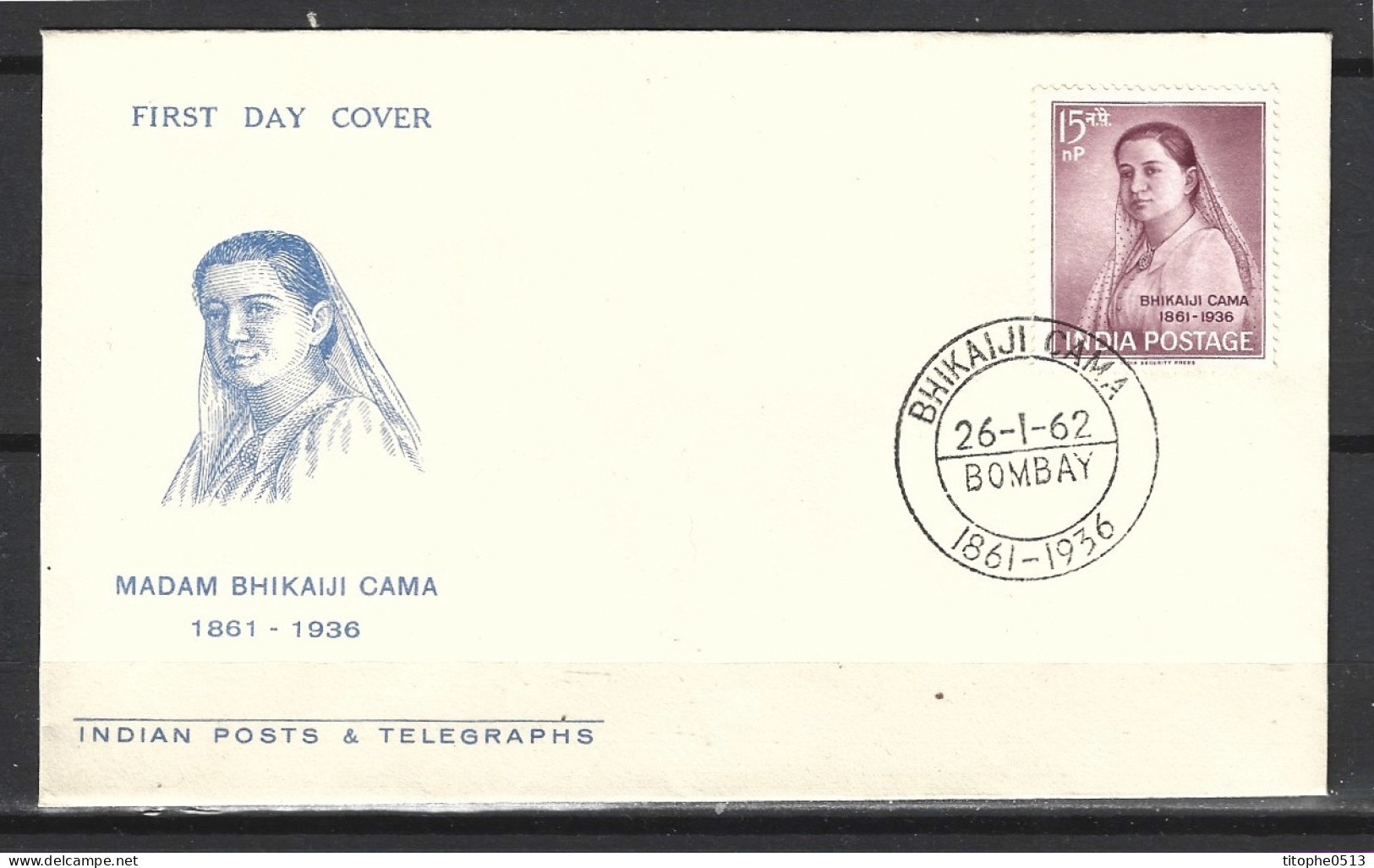 INDE. N°138 Sur Enveloppe 1er Jour (FDC) De 1962. Bhikaiji Cama. - FDC
