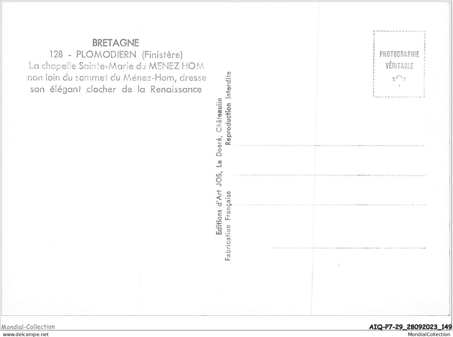 AIQP7-29-0725 - Bretagne - PLOMODIERN - Finistère - La Chapelle Sainte-marie Du Menez-hom  - Plomodiern