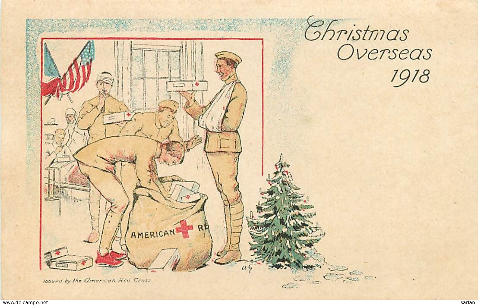 Croix Rouge Christmas Overseas 1918 ( Soldats Américains ) , * 448 11 - Rotes Kreuz