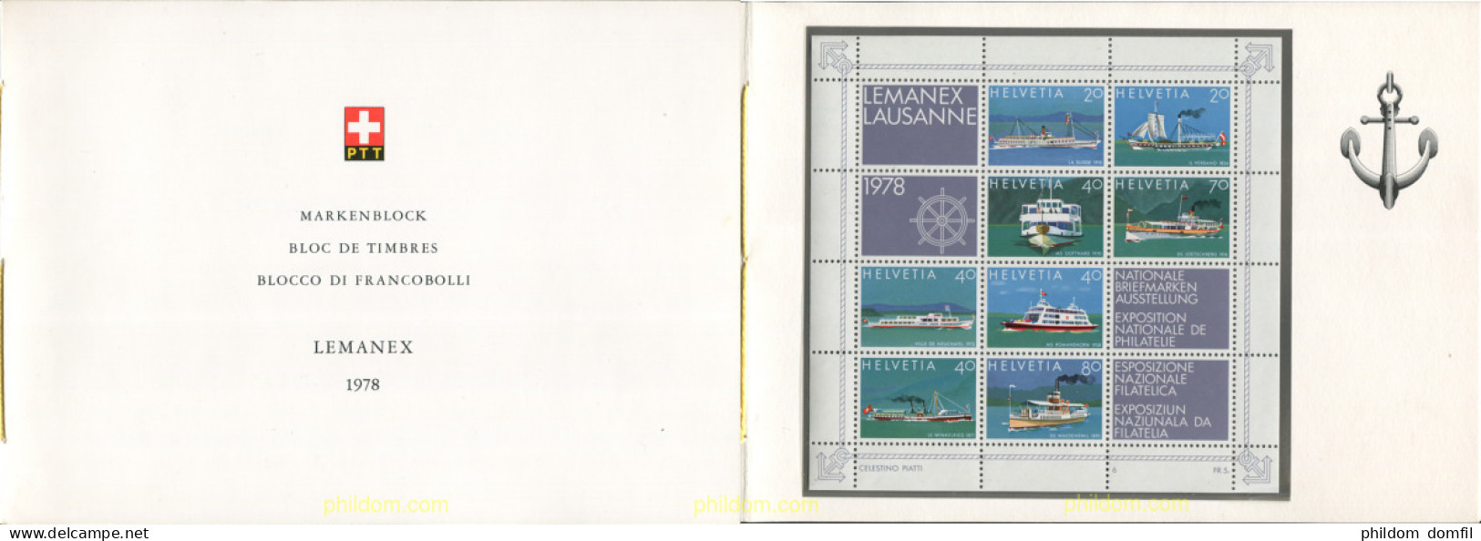 728543 MNH SUIZA 1978 LEMANEX 78. EXPOSICION FILATELICA INTERNACIONAL - Unused Stamps
