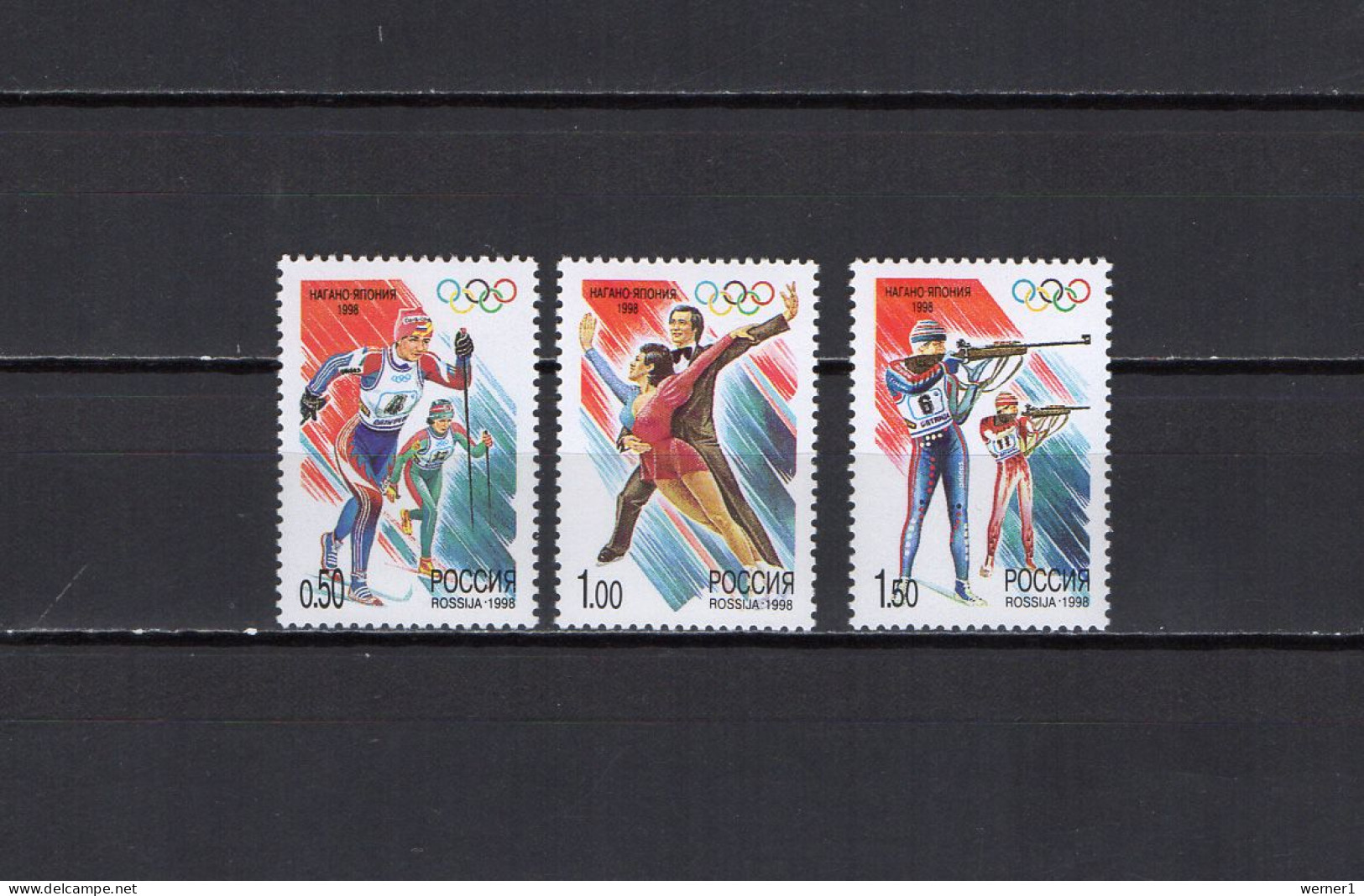 Russia 1998 Olympic Games Nagano Set Of 3 MNH - Hiver 1998: Nagano