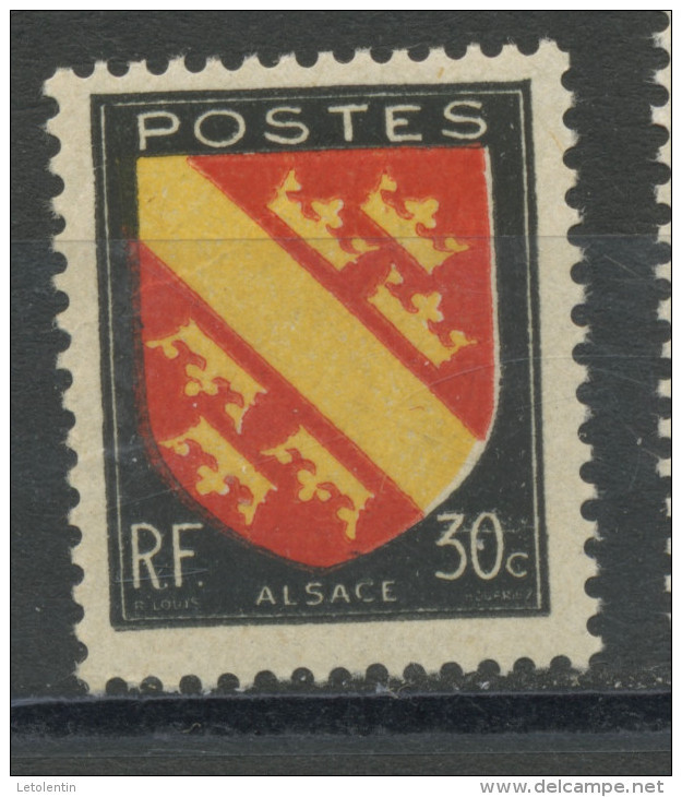 FRANCE -  ARMOIRIE ALSACE - N° Yvert  756** - 1941-66 Stemmi E Stendardi