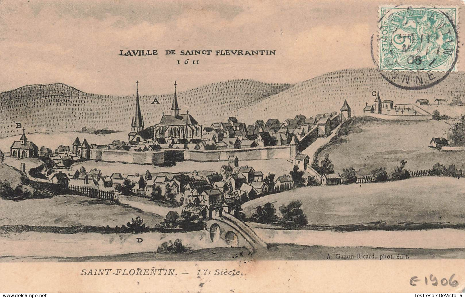 FRANCE - Saint Florentin - La Ville De Saint Flevrantin 1611 - Carte Postale Ancienne - Saint Florentin