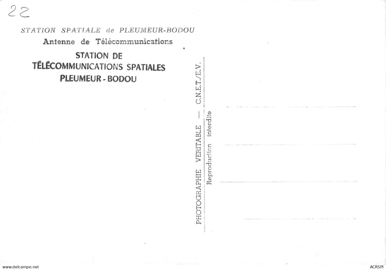 22 Pleumeur - Bodou Station Spatiale Antenne De Telecommunications  N° 49 \ML4023 - Pleumeur-Bodou