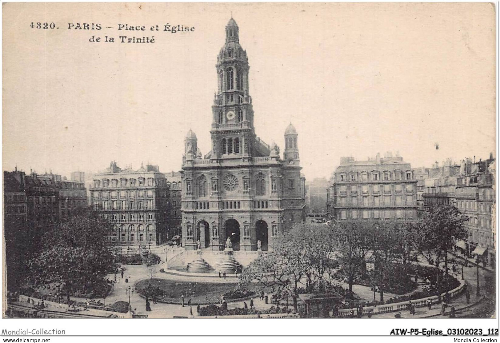 AIWP5-0498 - EGLISE - PARIS - PLACE ET EGLISE DE LA TRINITE  - Chiese E Cattedrali