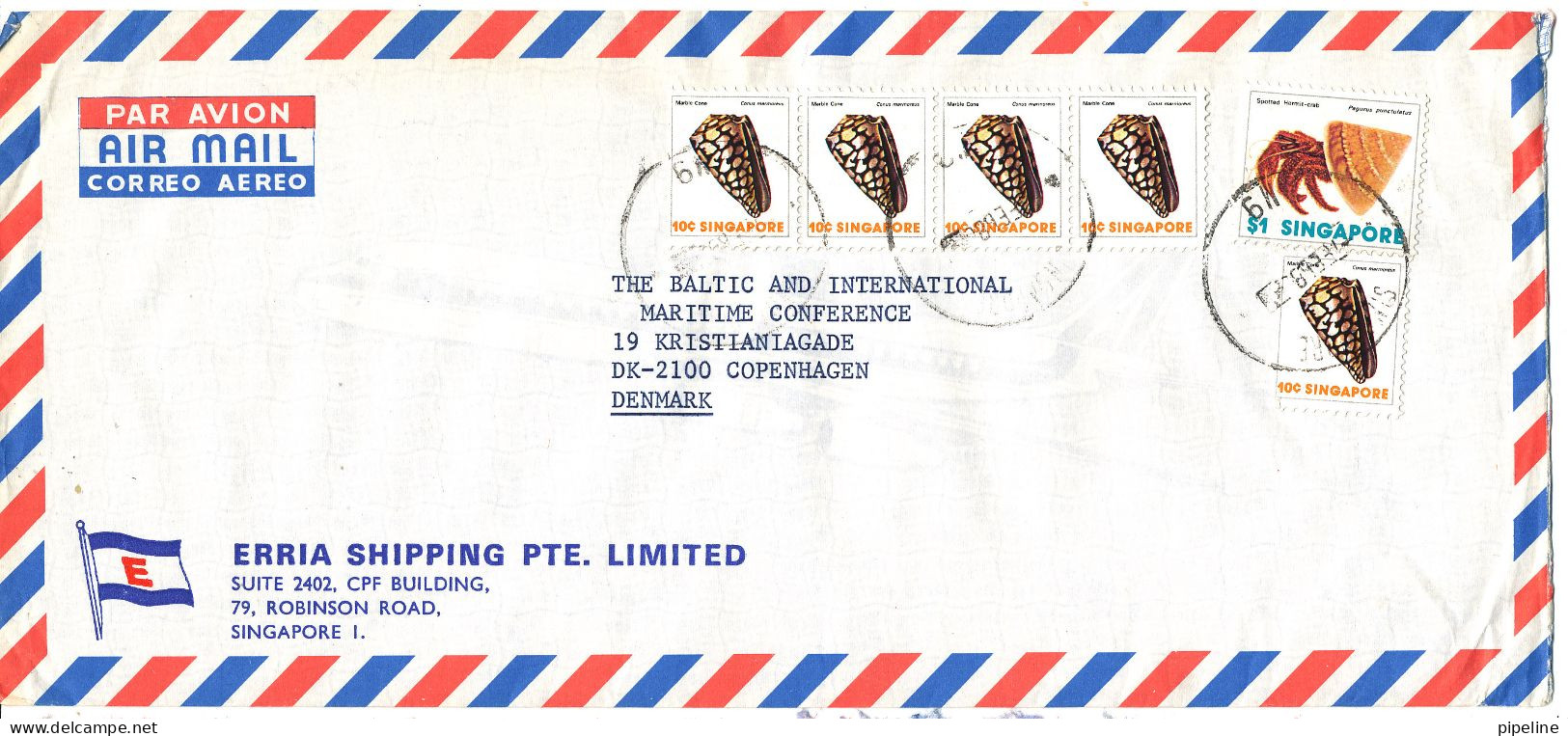 Singapore Air Mail Cover Sent To Denmark 7-2-1980 With Good Topic Stamps - Singapur (1959-...)