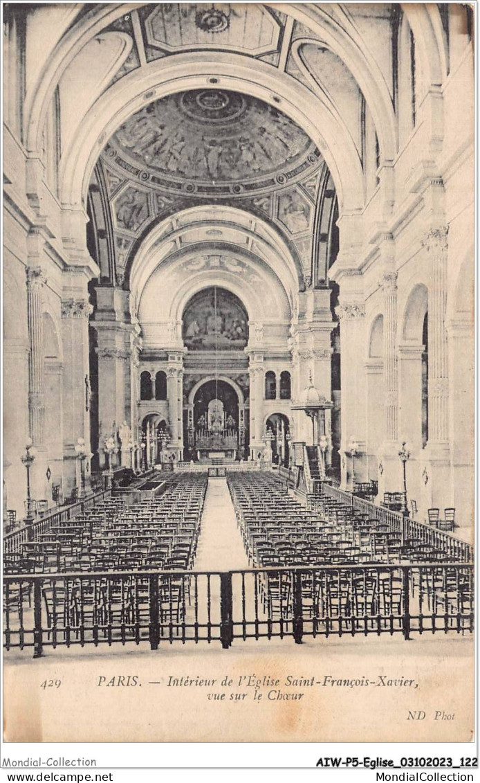 AIWP5-0503 - EGLISE - PARIS - INTERIEUR DE L'EGLISE SAINT-FRANCOIS-XAVIER - VUE SUR LE CHOEUR  - Chiese E Cattedrali