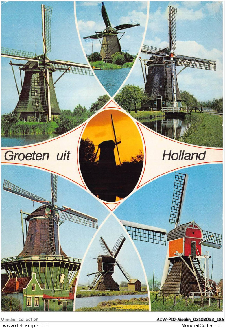 AIWP10-1033 - MOULIN - GROETEN UIT - HOLLAND  - Mulini A Vento