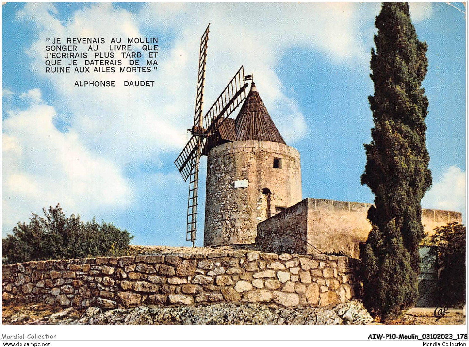 AIWP10-1029 - MOULIN - EN PROVENCE - LE MOULIN D'ALPHONSE DAUDET A FONTVIEILLE  - Mulini A Vento