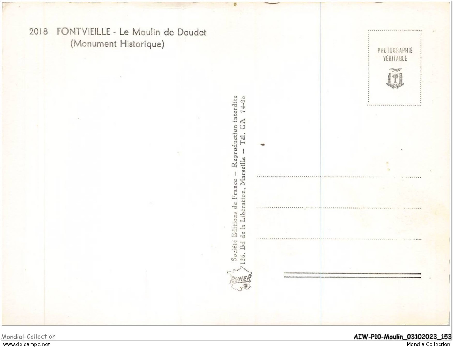 AIWP10-1016 - MOULIN - FONTVIEILLE - LE MOULIN DE DAUDET - MONUMENT HISTORIQUE   - Mulini A Vento