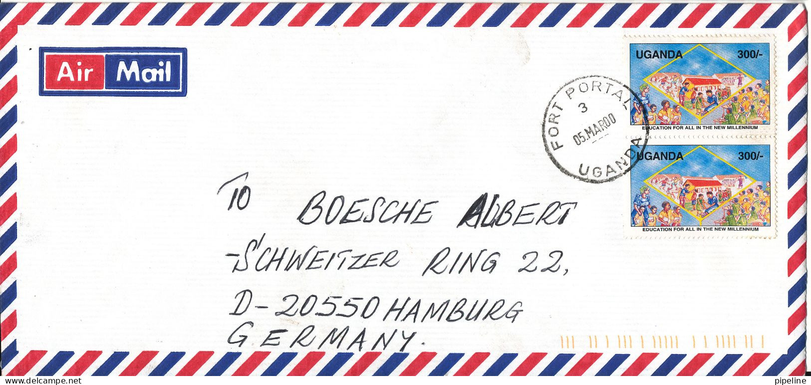 Uganda Air Mail Cover Sent To Germany 5-3-2000 EDUCATION FOR ALL - Uganda (1962-...)