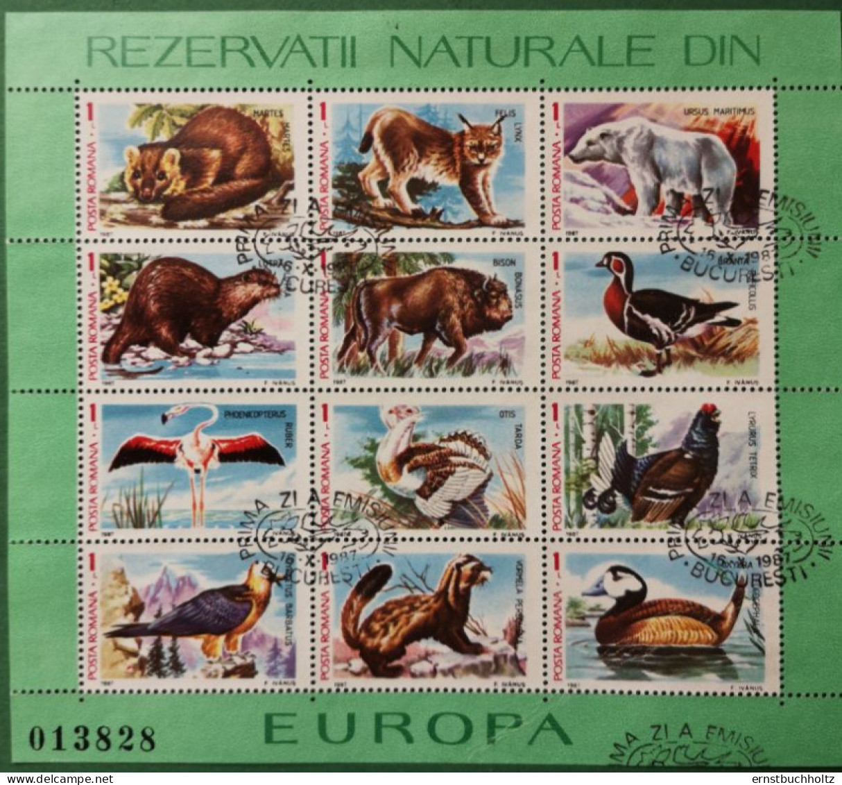 Rumänien 1987 Wildtiere Mi B236 Mit 12v - Used Stamps