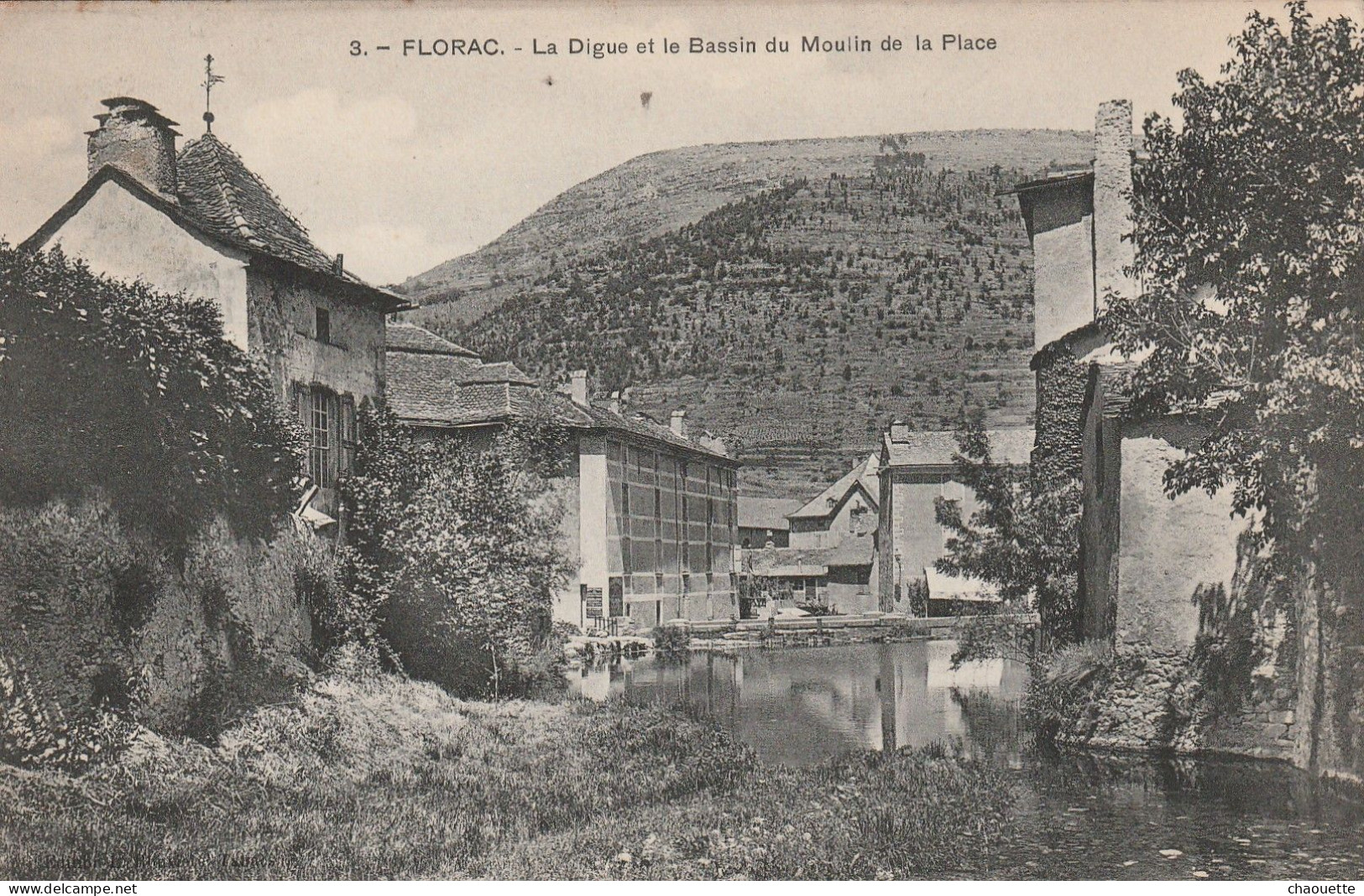 FLORAC      La Digue    Et Bassin Du Moulin De La Place  No.3.. - Florac