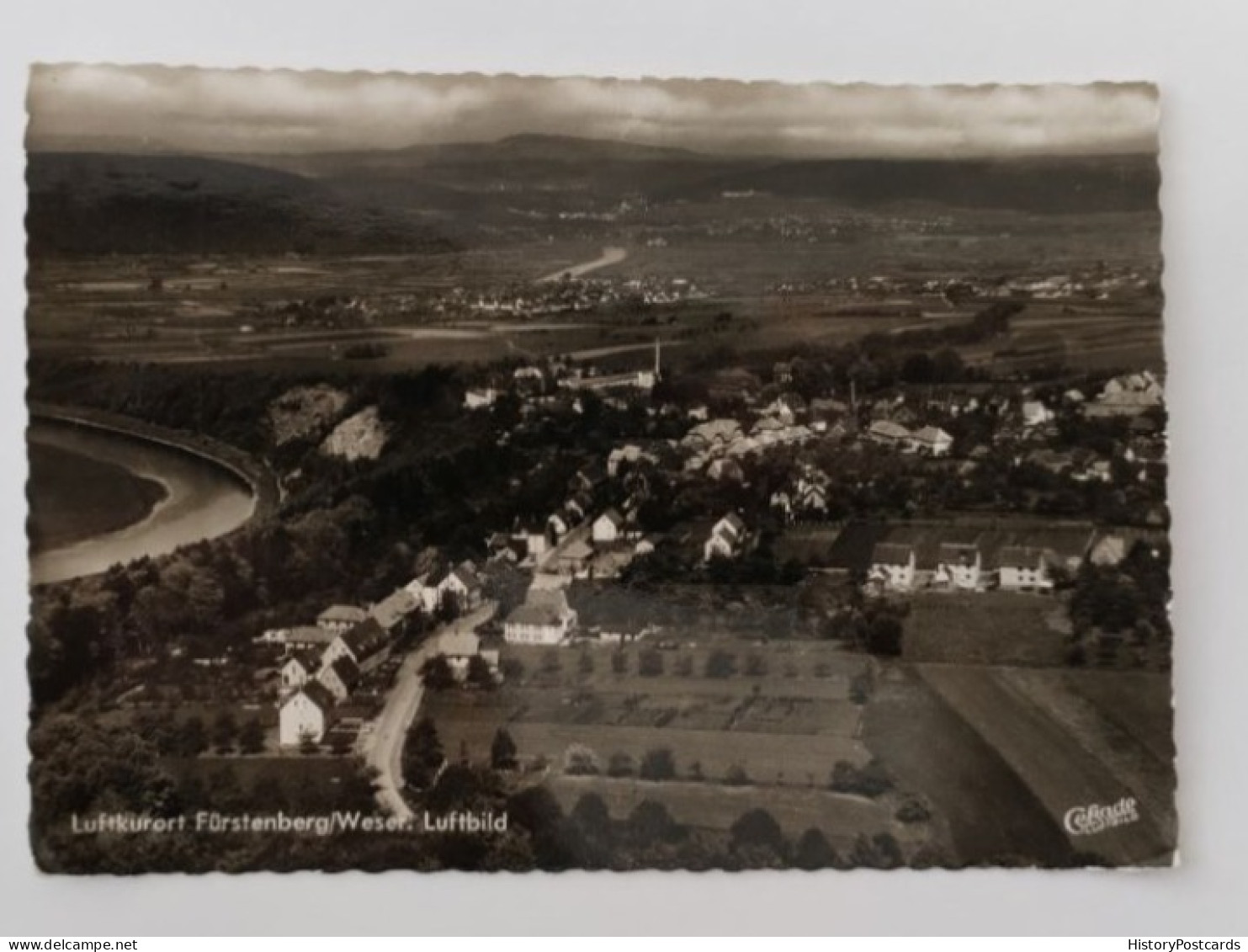 Fürstenberg/Weser, Luftbild, Gesamtansicht, 1961 - Fürstenberg