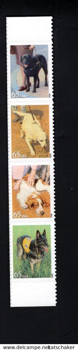 1999519529 2012 (XX) POSTFRIS MINT NEVER HINGED SCOTT 4607a WORKING DOGS - 4604 FIRST OF STRIP - Ongebruikt