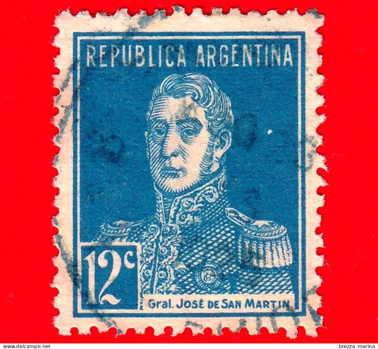 ARGENTINA - Usato - 1923 - José Francisco De San Martín (1778-1850) - 12 - Gebraucht