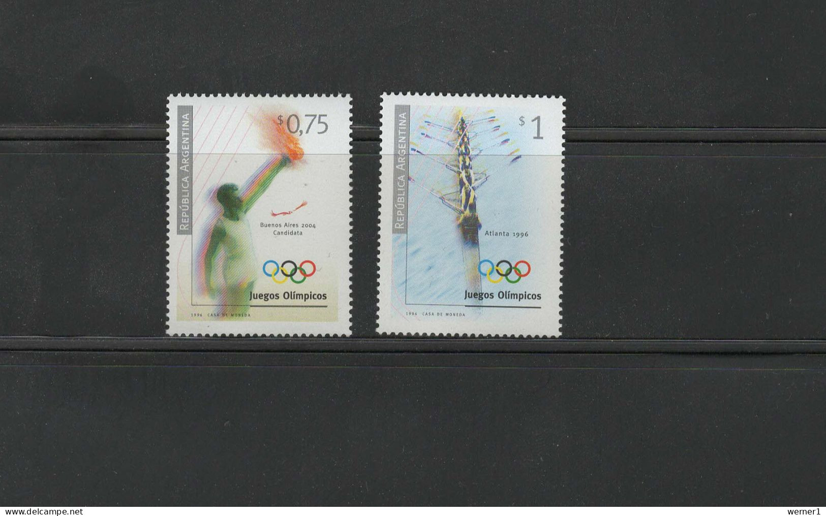 Argentina 1996 Olympic Games Atlanta, Rowing Etc. Set Of 2 MNH - Sommer 1996: Atlanta