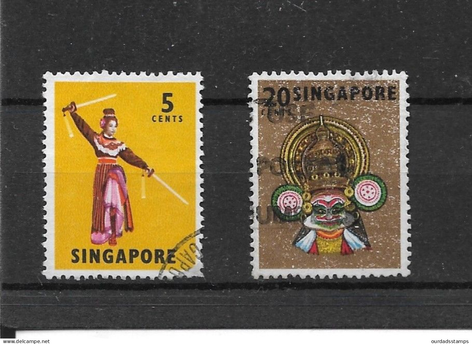 Singapore, 1968 Dancers, 5c & 20c, Both Perf 13. Used (S911) - Singapur (...-1959)