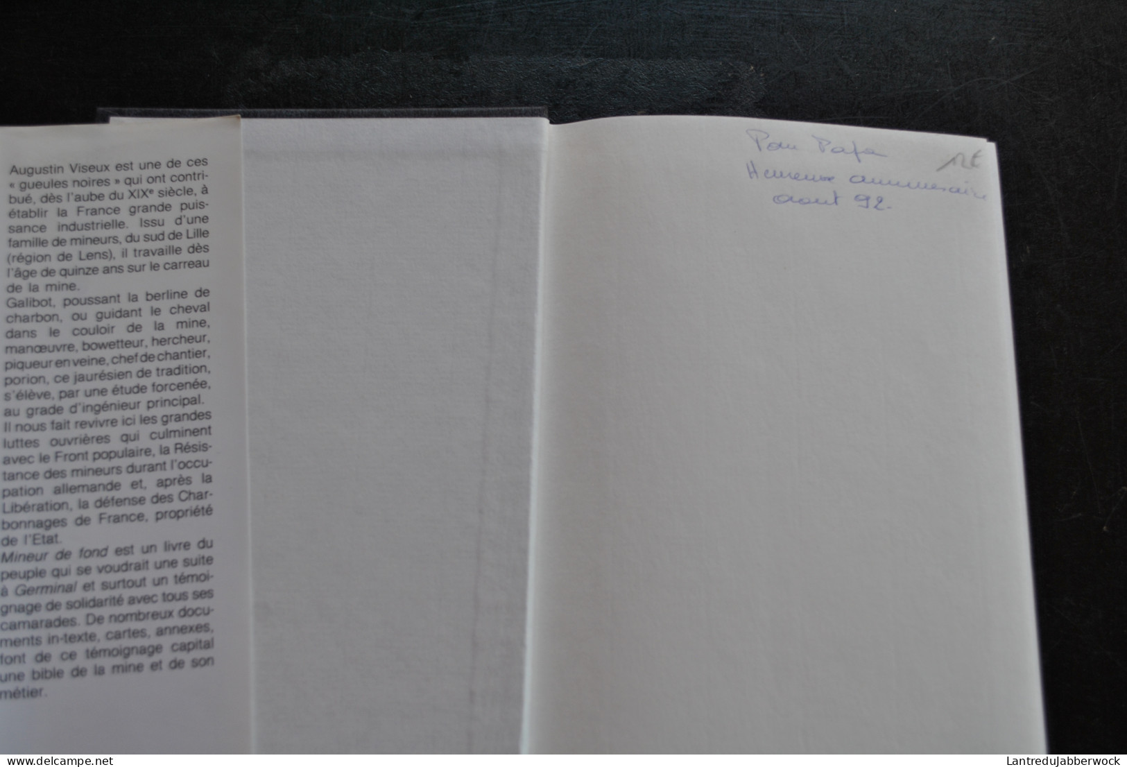 Augustin VISEUX Mineur De Fond Fosses De Lens Soixante Ans De Combat & De Solidarité Terre Humaine 1992 Mine Charbonnage - Picardie - Nord-Pas-de-Calais