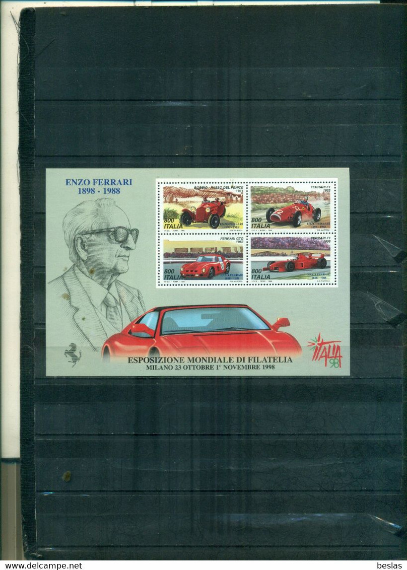 ITALIE ITALIA 98  ENZO FERRARI 1 BF NEUF A PARTIR DE 1 EURO - Blocs-feuillets