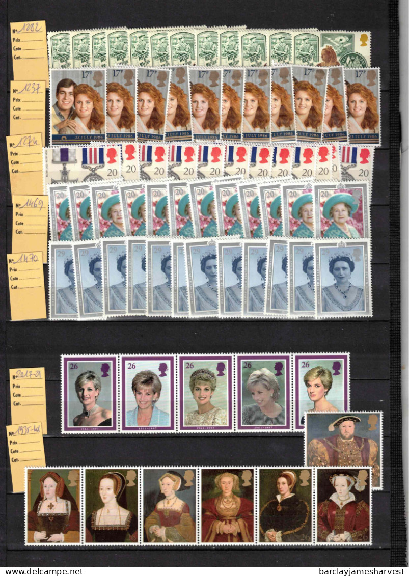 Lot De Timbres Neufs De Grande-Bretagne Faciale 17p-18p-22p-31p-34-20p-29p-26p Total Faciale 42.24 £ Soit 49.00 Euros - Neufs