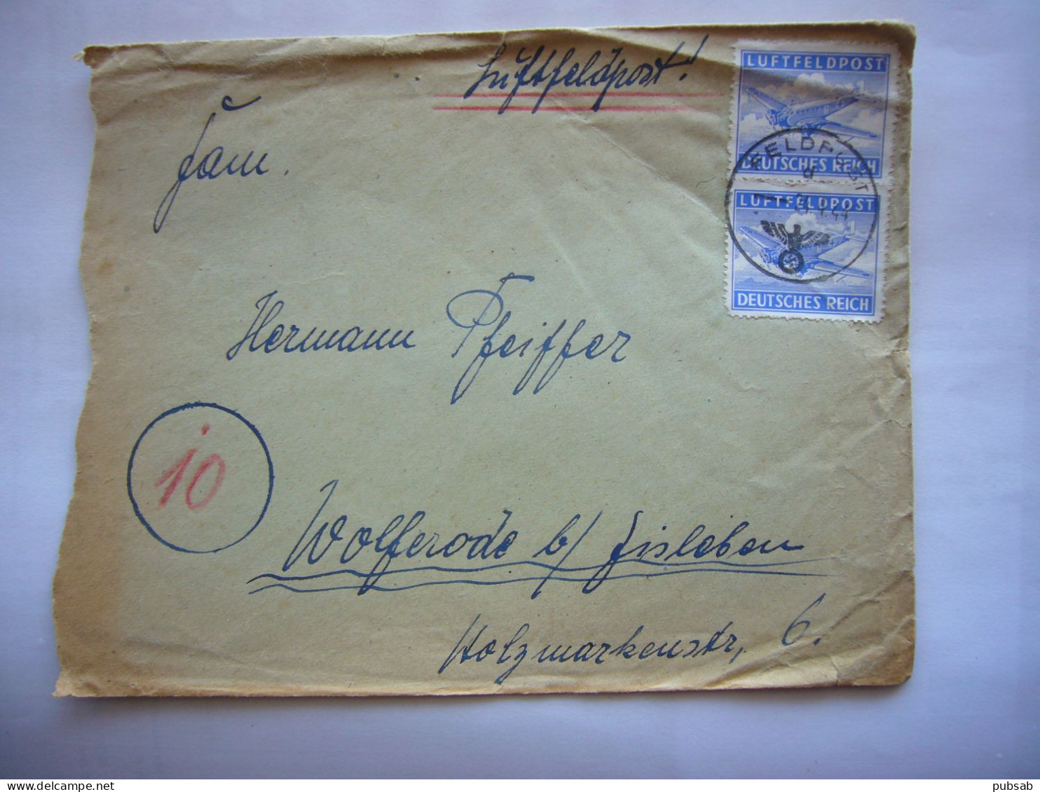 Avion / Airplane / Feldpost To Wolferode Eisleben / January 1944 / Stamp Junkers Ju52 - Covers & Documents