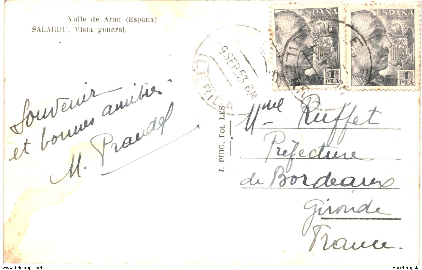 CPA Carte Postale Espagne Salardu Vista General Valle De Aran 1953 VM79313 - Lérida