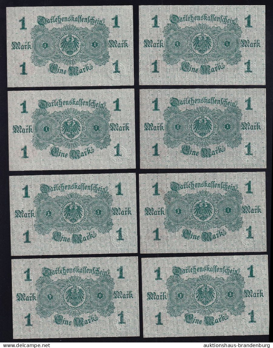 8x 1 Mark 12.8.1914 - Serie 472 Laufende KN Dabei - Darlehenskasse (DEU-58) - Collezioni