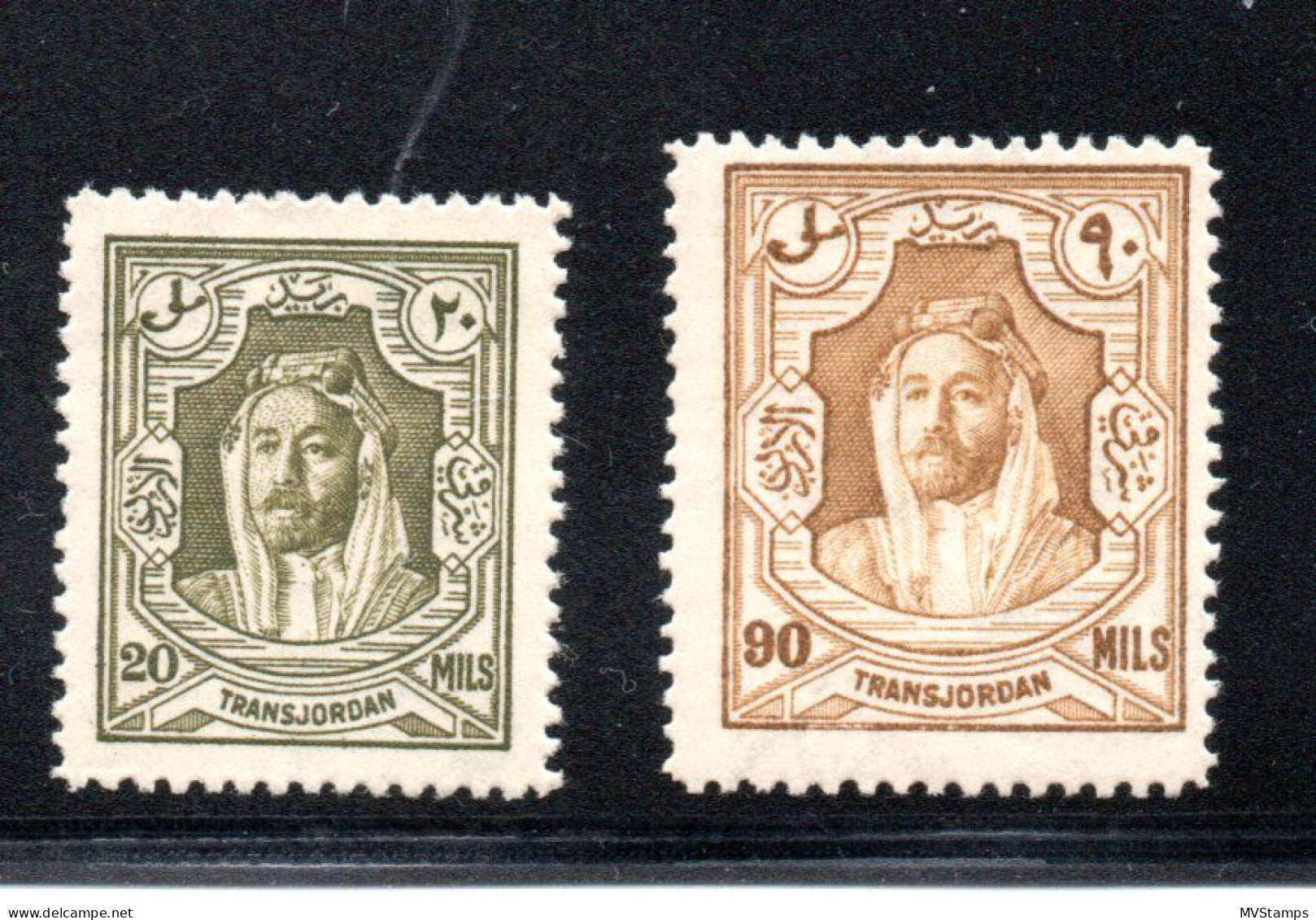 Jordan 1930 Old King Abd. Allah Al Husein Stamps (Michel 164+166) Nice MLH - Jordanie