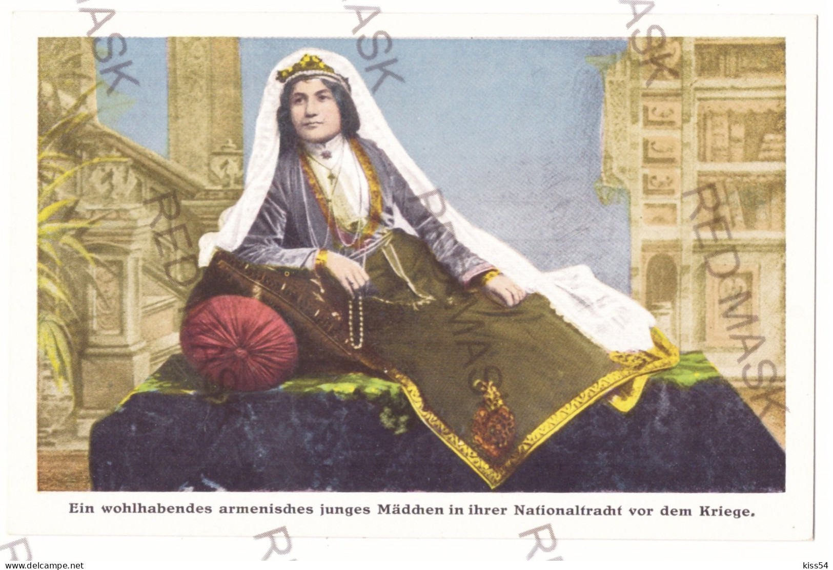 AR 5 - 17856 ARMENIA, Armenian Woman In National Costume- Old Postcard - Unused - Armenië