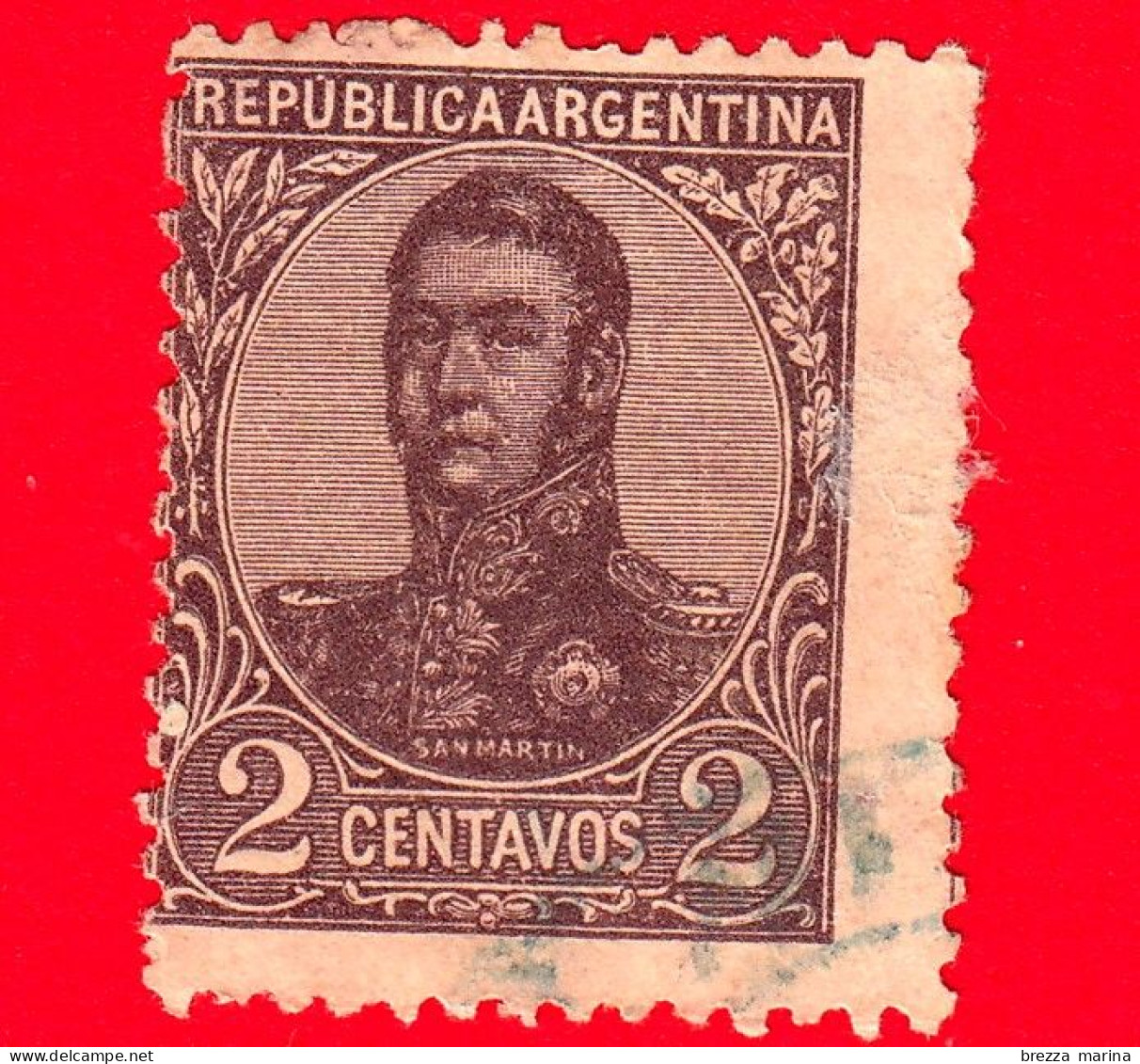 ARGENTINA - Usato - 1908 - José Francisco De San Martín (1778-1850) - 2 - Used Stamps