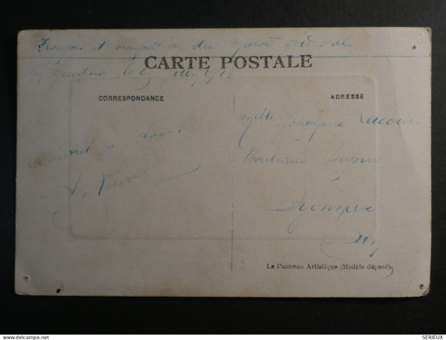 DM 9  CAMPAGNE DU MAROC OCC.  BELLE CARTE   1918  +VOILIER +AFF. INTERESSANT+++ - Storia Postale