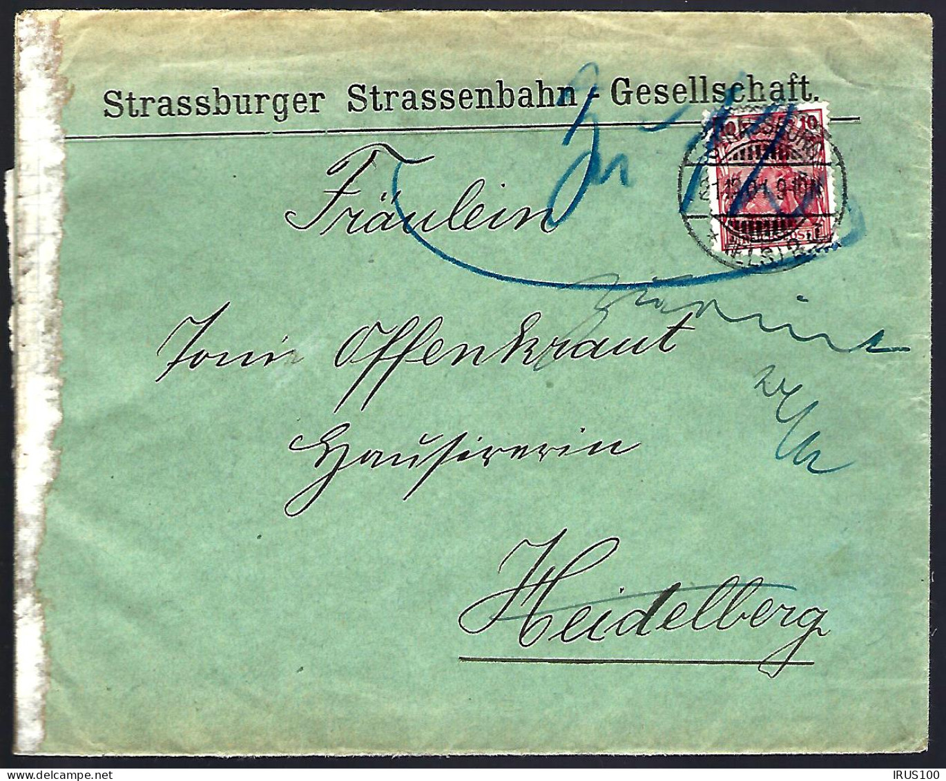 STRASBOURG - 1901 - POUR HEIDELBERG "destinataire Non Identifié à Heidelberg" - Andere & Zonder Classificatie