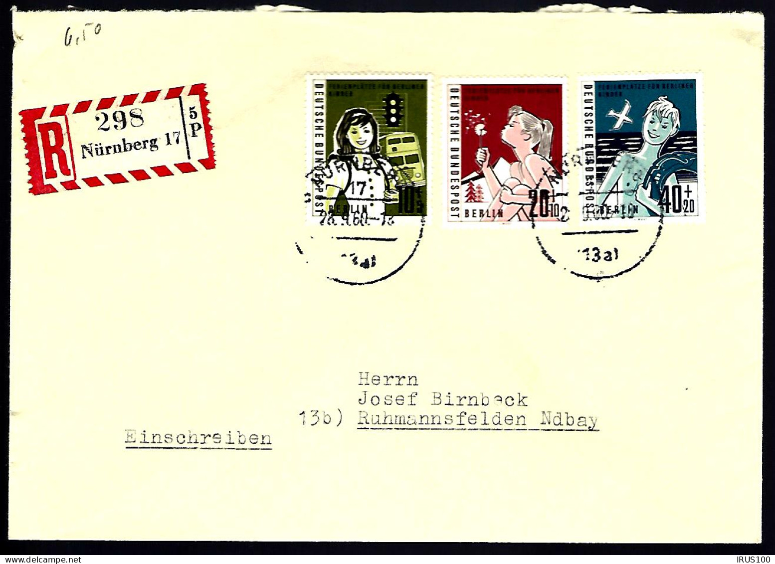 RECOMMANDÉ DE NÜRNBERG - 1960 POUR RUHMANNSFELDEN - Lettres & Documents