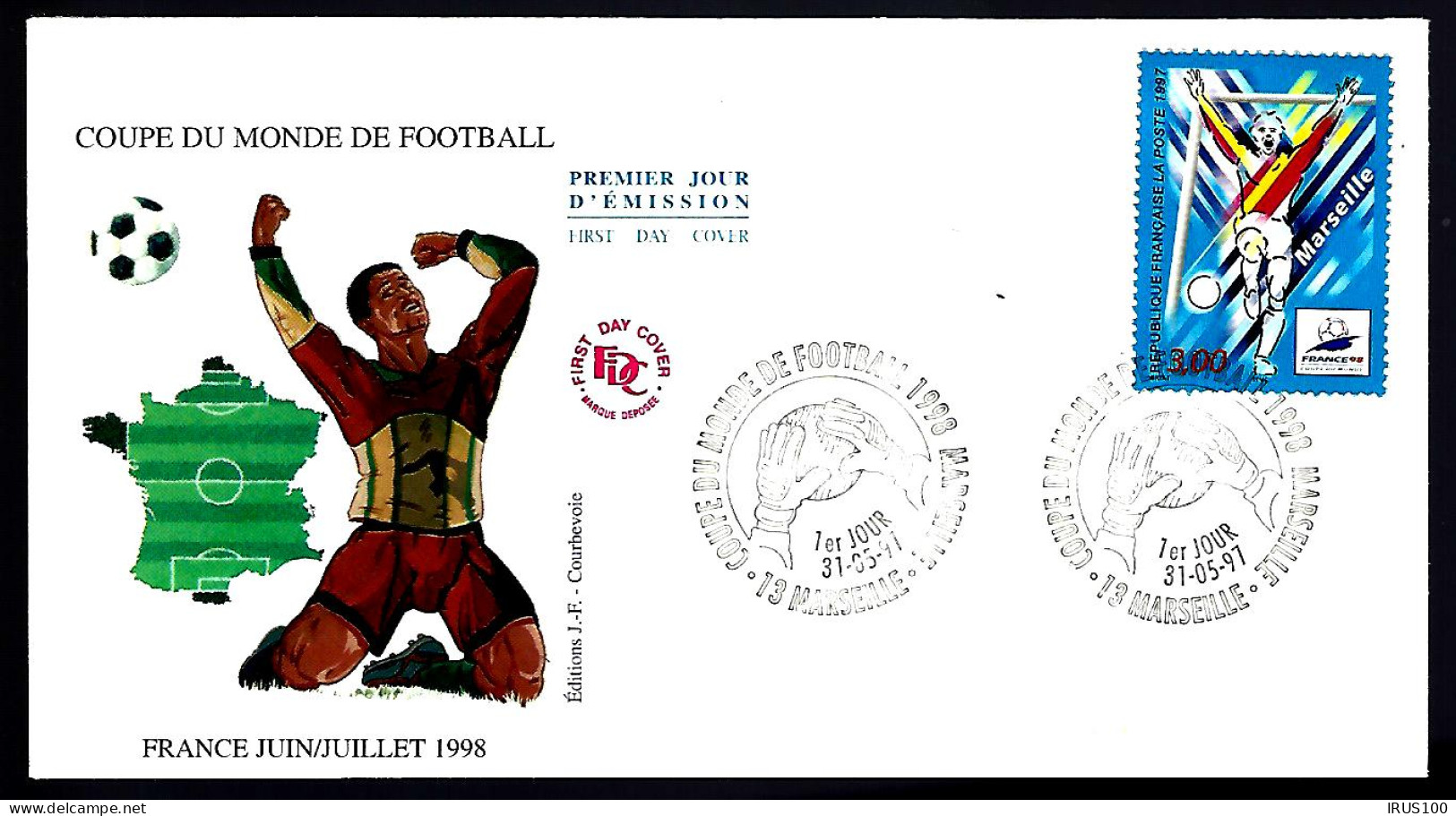 FRANCE 1998 - ANNONCE DE LA COUPE DU MONDE DE FOOTBALL EN 1997 (4 ENVELOPPES) - 1998 – Frankreich
