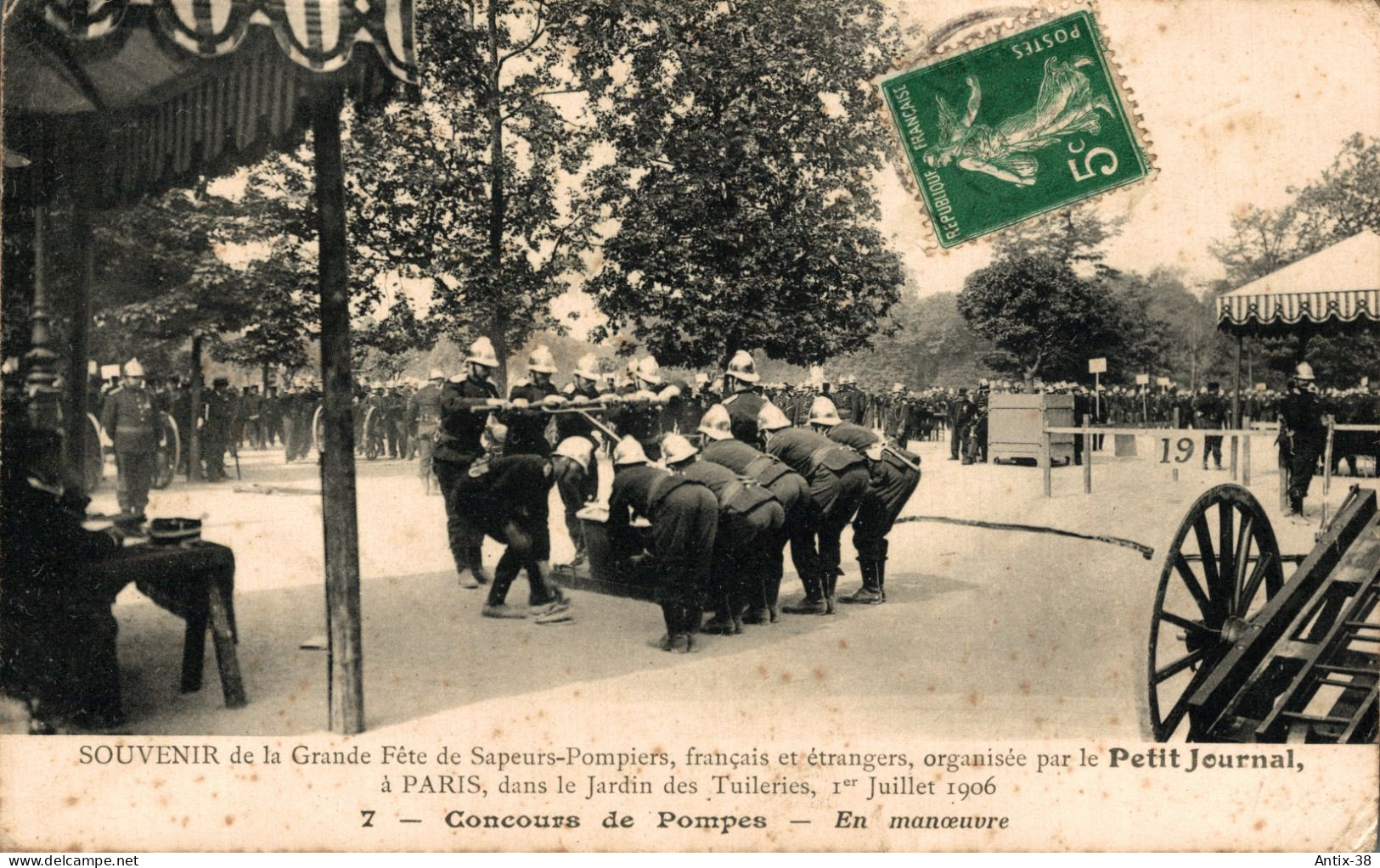 N58 - SAPEURS-POMPIERS - PARIS - Souvenir De La Grande Fête Des Sapeurs-Pompiers, Dans Le Jardin Des Tuileries - Sapeurs-Pompiers