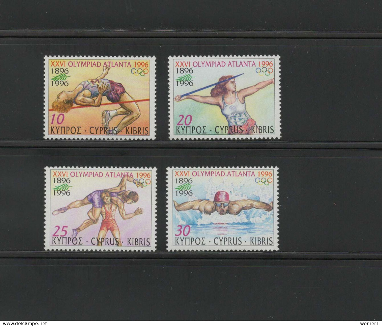 Cyprus 1996 Olympic Games Atlanta, Wrestling, Javelin Etc. Set Of 4 MNH - Ete 1996: Atlanta