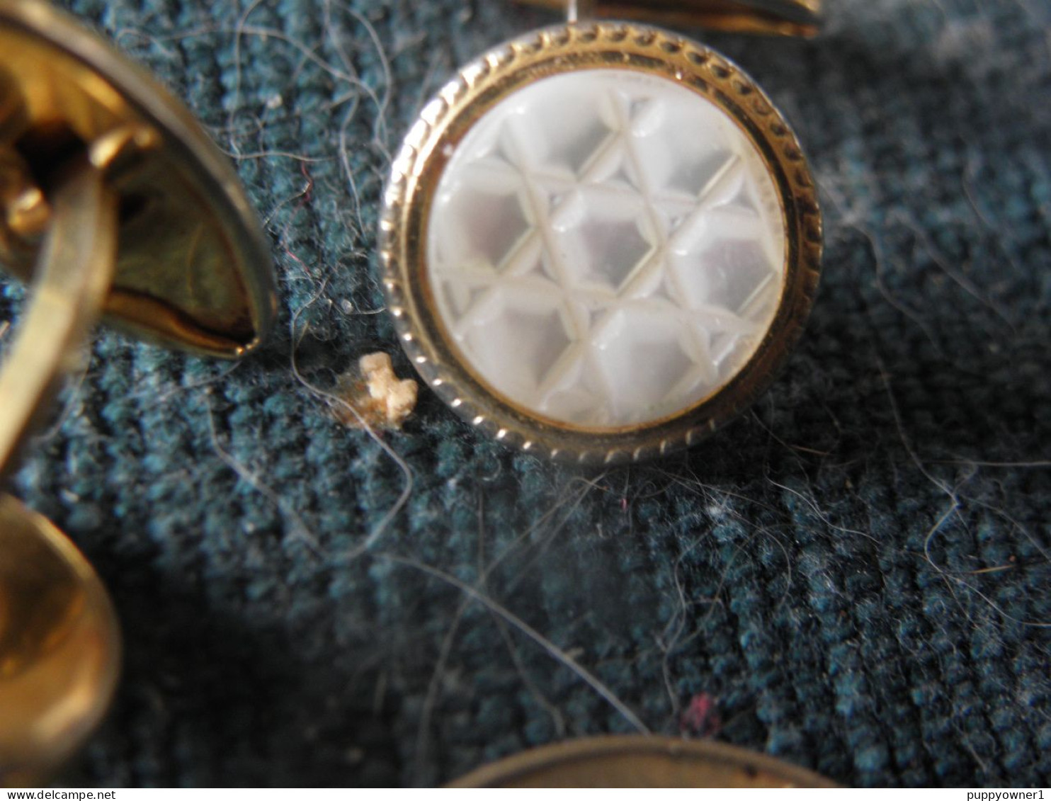 Vintage Boutons De Manchette Plaque Or/ Nacre - Botones De Cuello & De Puño