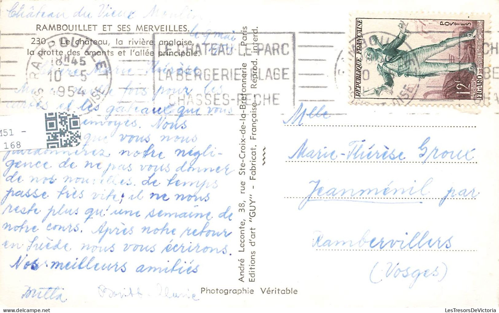 FRANCE - Rambouillet - Le Château - La Rivière Anglaise - La Grotte Des Amants Et L'allée Principale - Carte Postale - Rambouillet