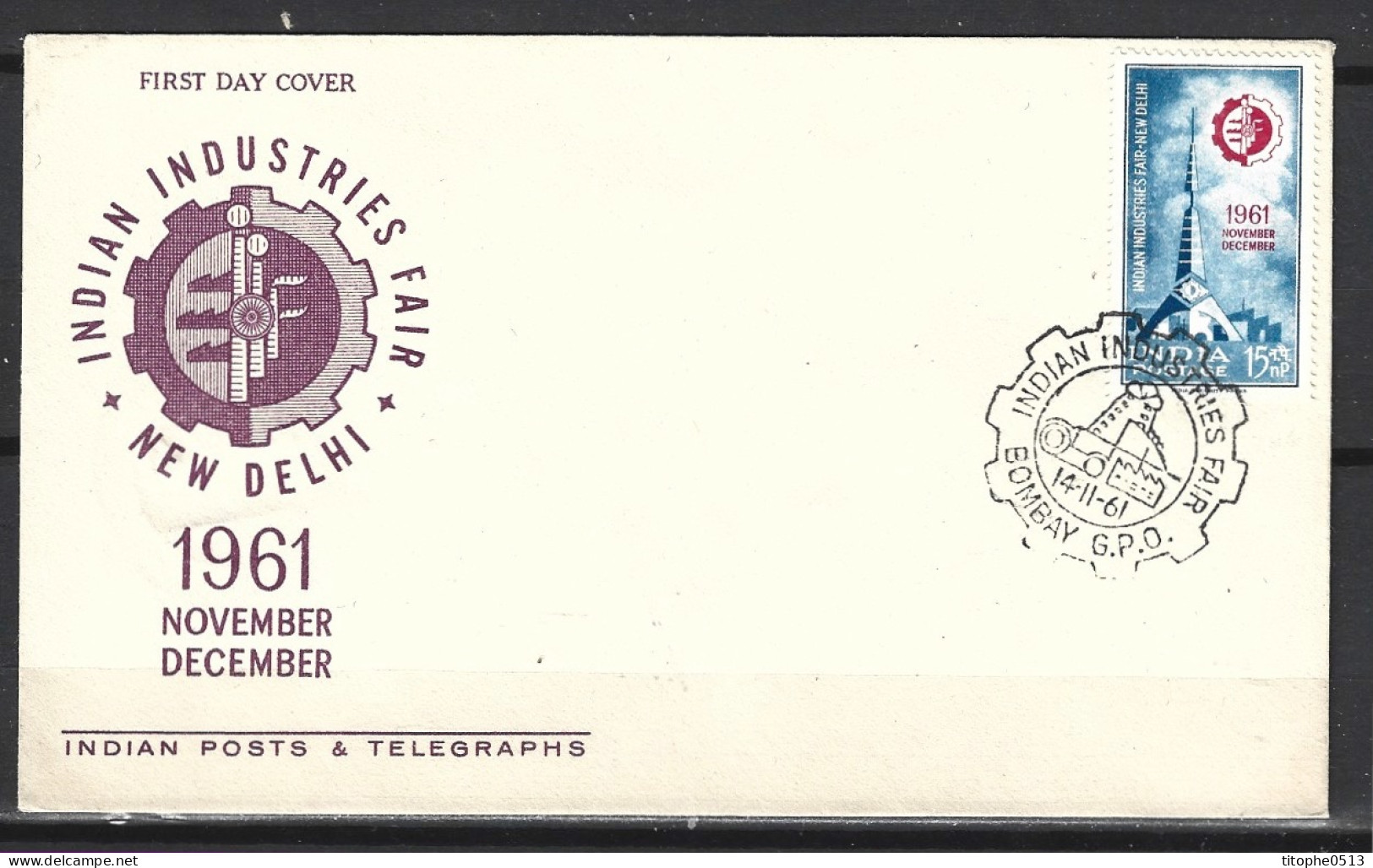 INDE. N°130 Sur Enveloppe 1er Jour (FDC) De 1961. Foire Industrielle. - FDC