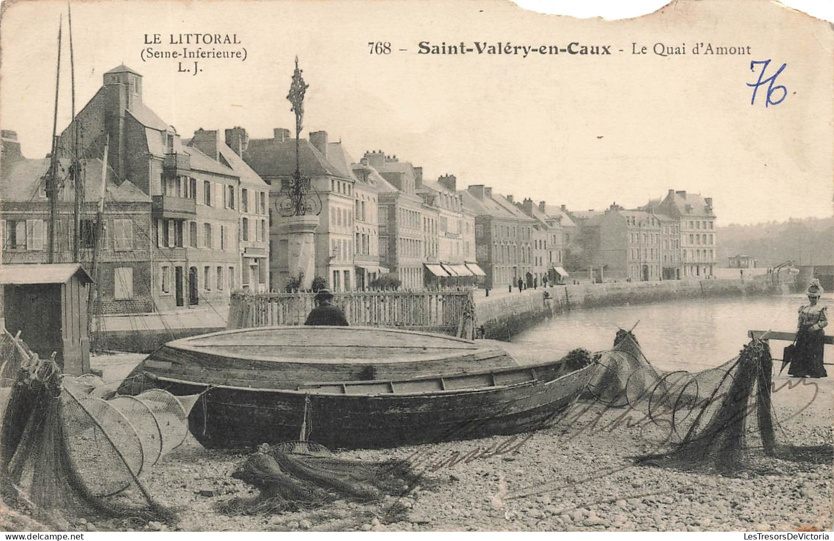 FRANCE -Le Littoral (Seine Inférieure) - L J - Saint Valéry En Caux - Le Quai D'Amont - Animé - Carte Postale Ancienne - Saint Valery En Caux