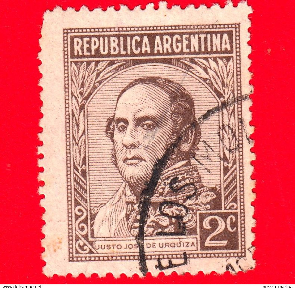 ARGENTINA - Usato - 1935 - Justo José De Urquiza (1801-1870), General - 2 - Oblitérés