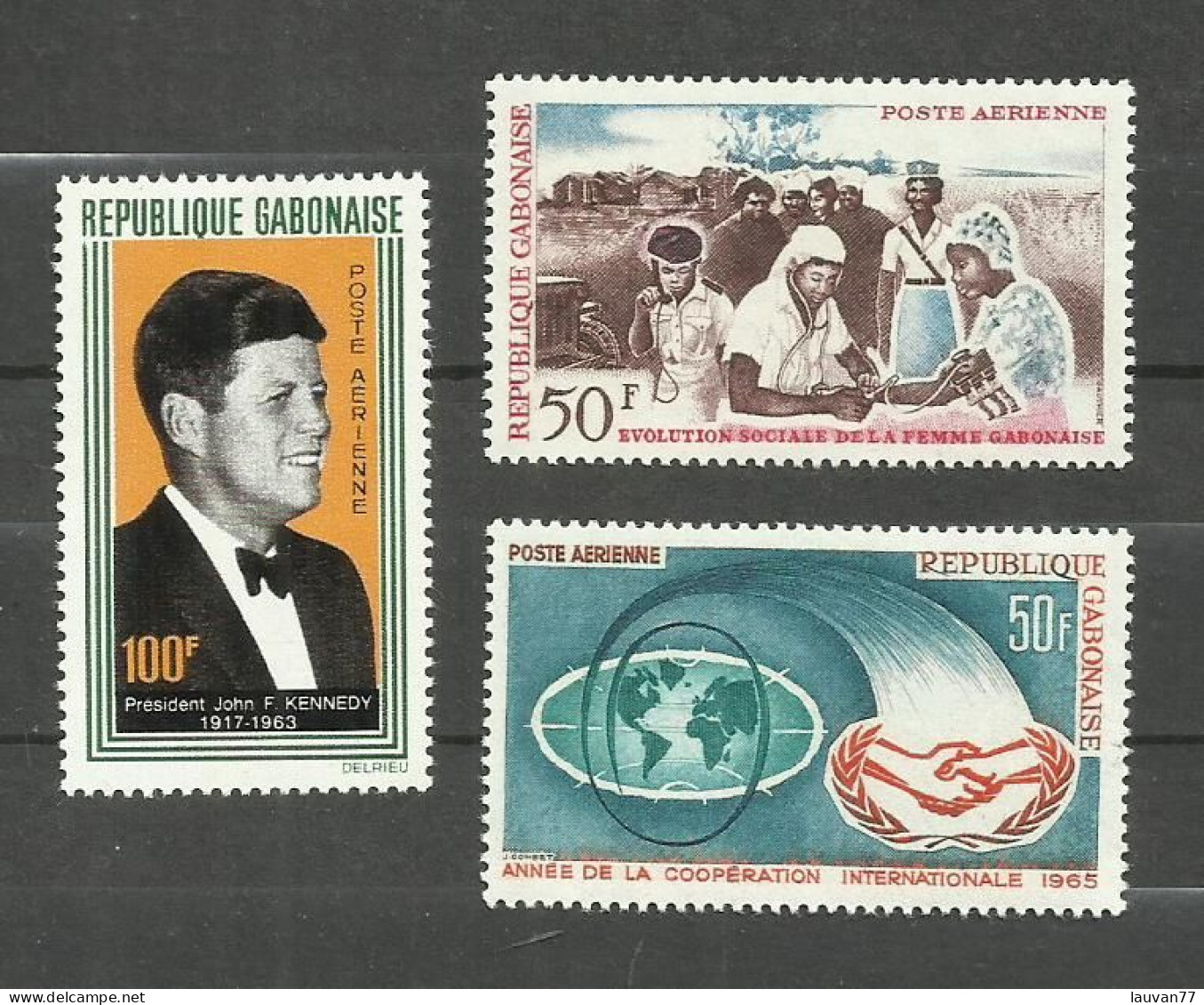 Gabon POSTE AERIENNE N°29 à 31 Neufs** Cote 4.60€ - Gabun (1960-...)