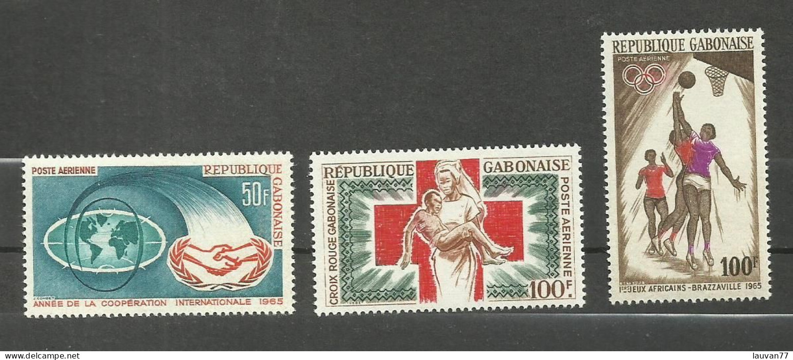 Gabon POSTE AERIENNE N°31, 36, 37 Neufs** Cote 5.95€ - Gabun (1960-...)