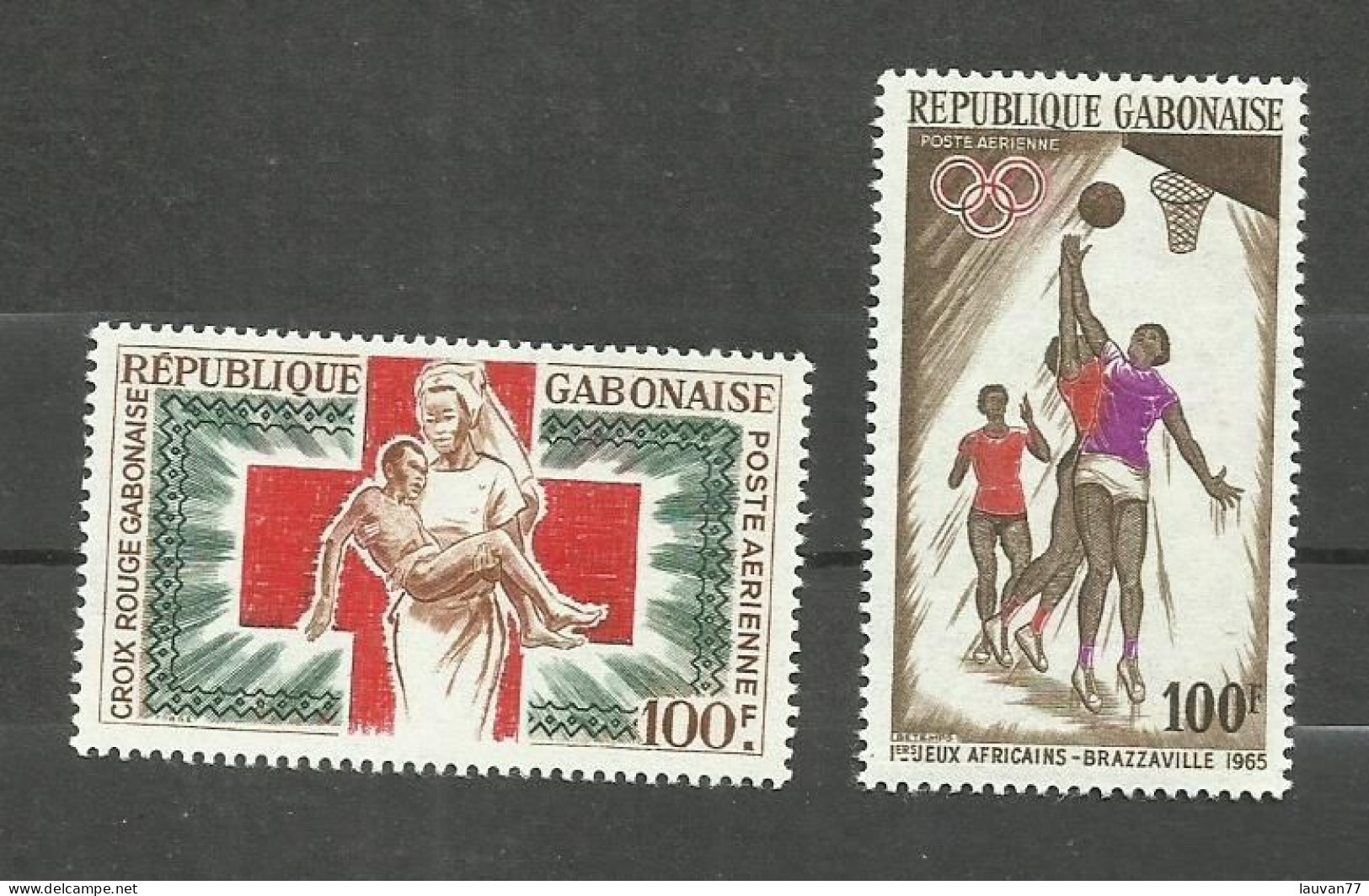 Gabon POSTE AERIENNE N°36, 37 Neufs** Cote 4.70€ - Gabun (1960-...)