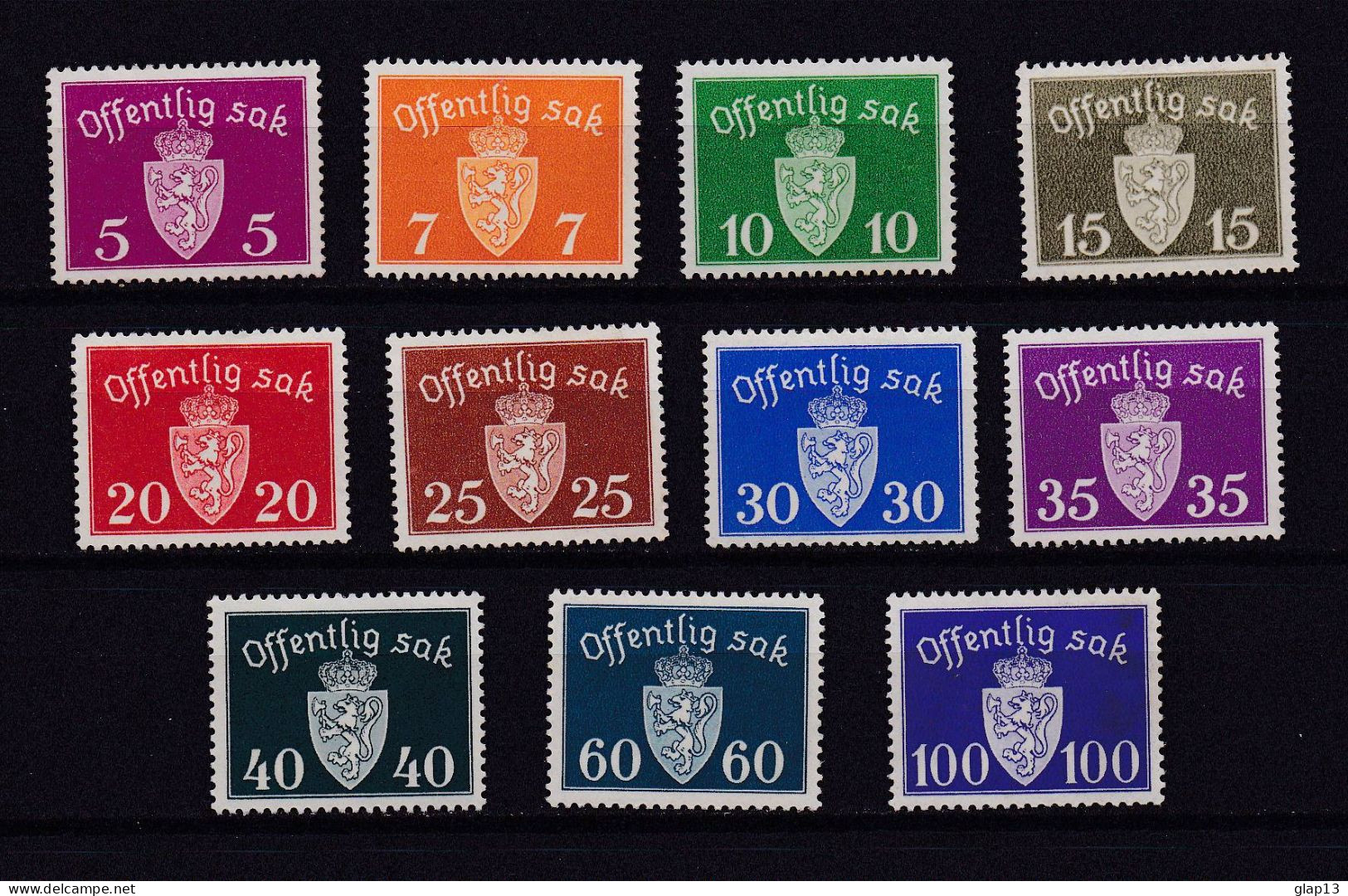 NORVEGE 1937 SERVICE N°22/32 NEUF AVEC CHARNIERE - Dienstzegels