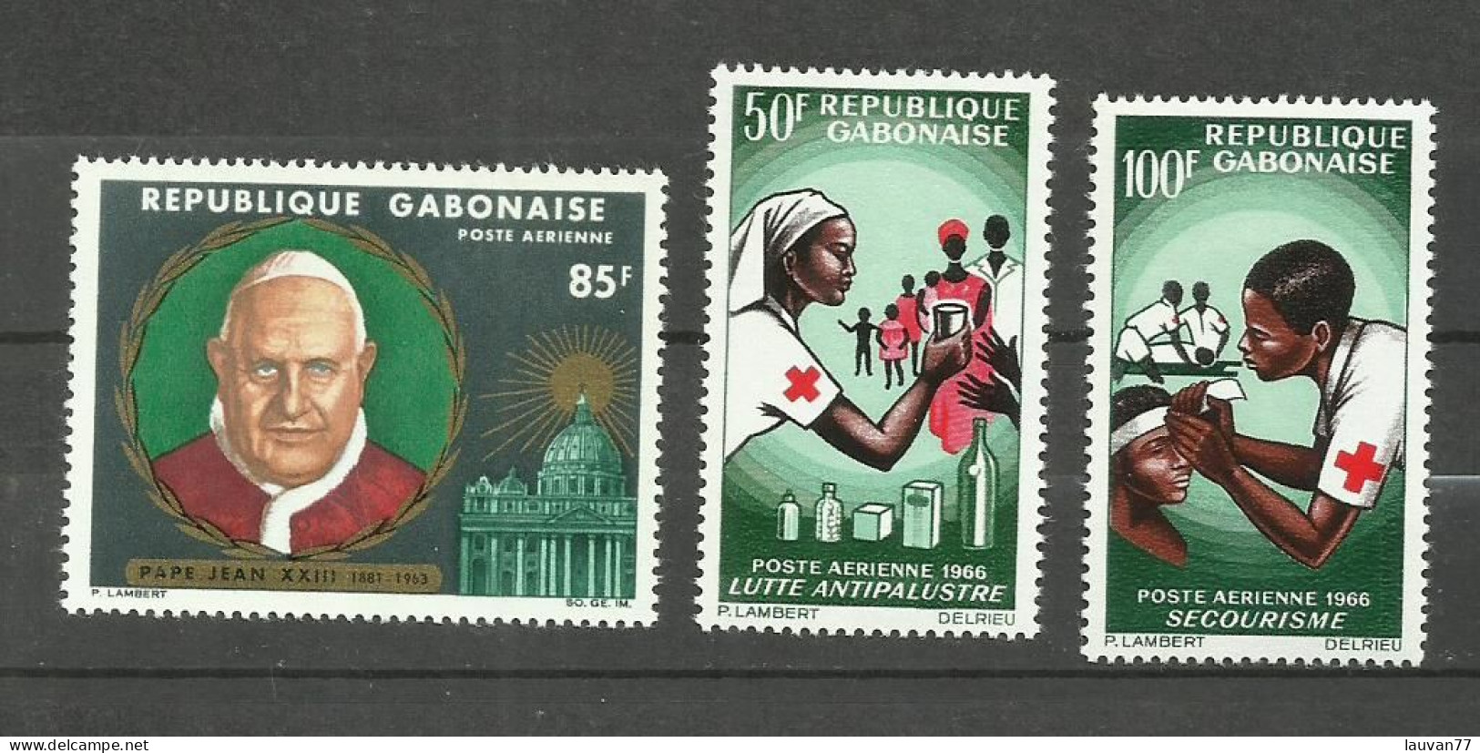 Gabon POSTE AERIENNE N°42 à 44 Neufs** Cote 5.45€ - Gabun (1960-...)