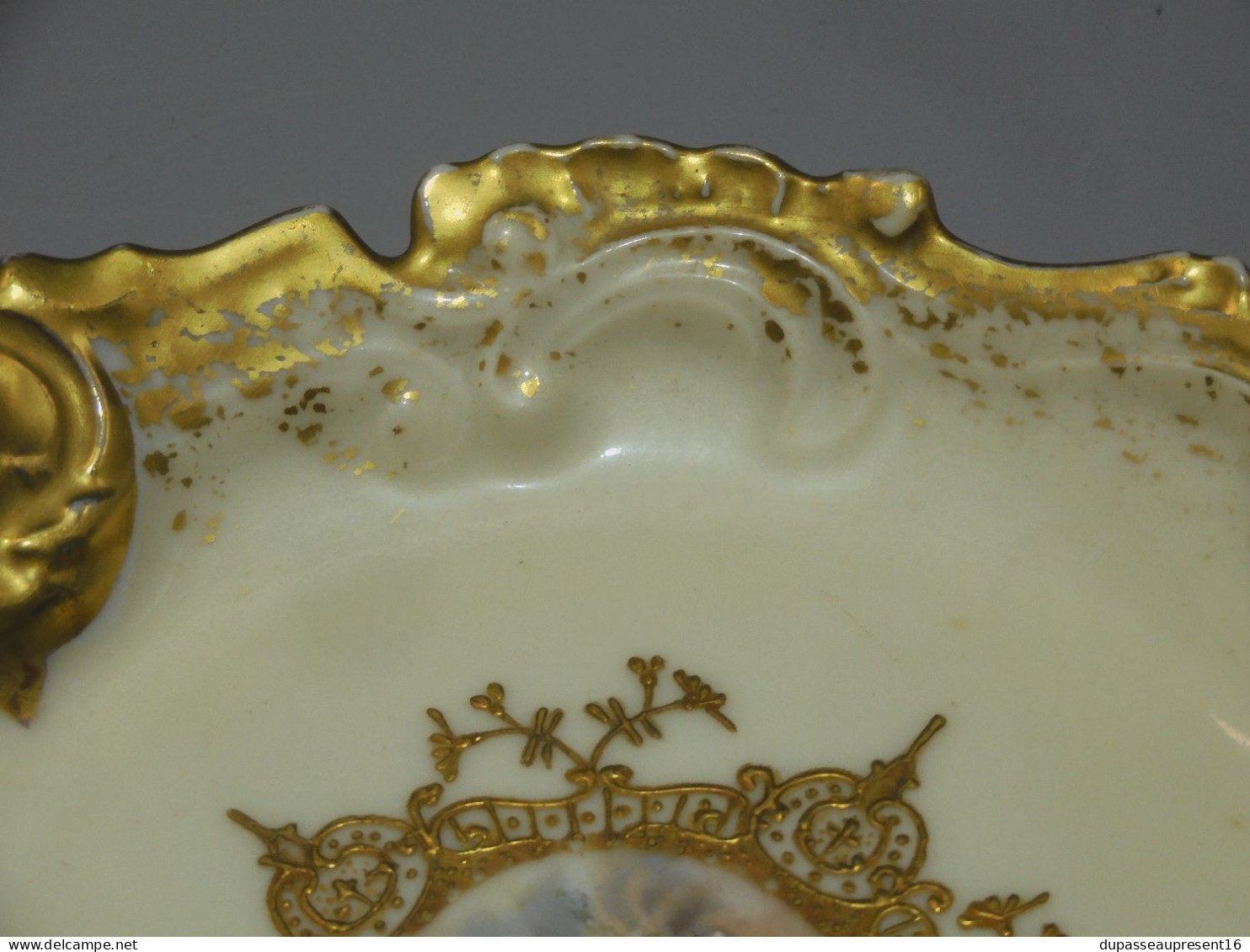 - COUPELLE VIDE POCHE PORCELAINE LIMOGES décor CREIL & MONTEREAU ANGELOTS  E