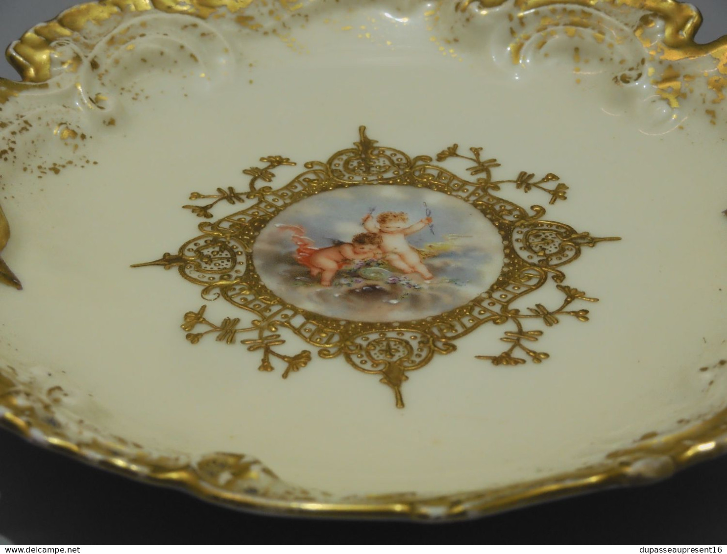 - COUPELLE VIDE POCHE PORCELAINE LIMOGES décor CREIL & MONTEREAU ANGELOTS  E