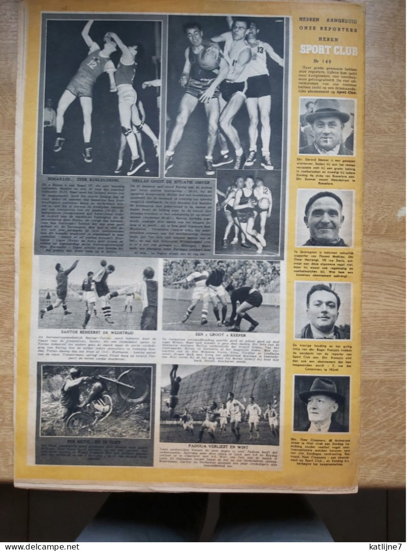 SportClub  Belgisch Weekblad    Maart 1950  Cover : Wielrenners   Rosseel, Declerck, Vermeersch, Schotte... - Antigüedades & Colecciones